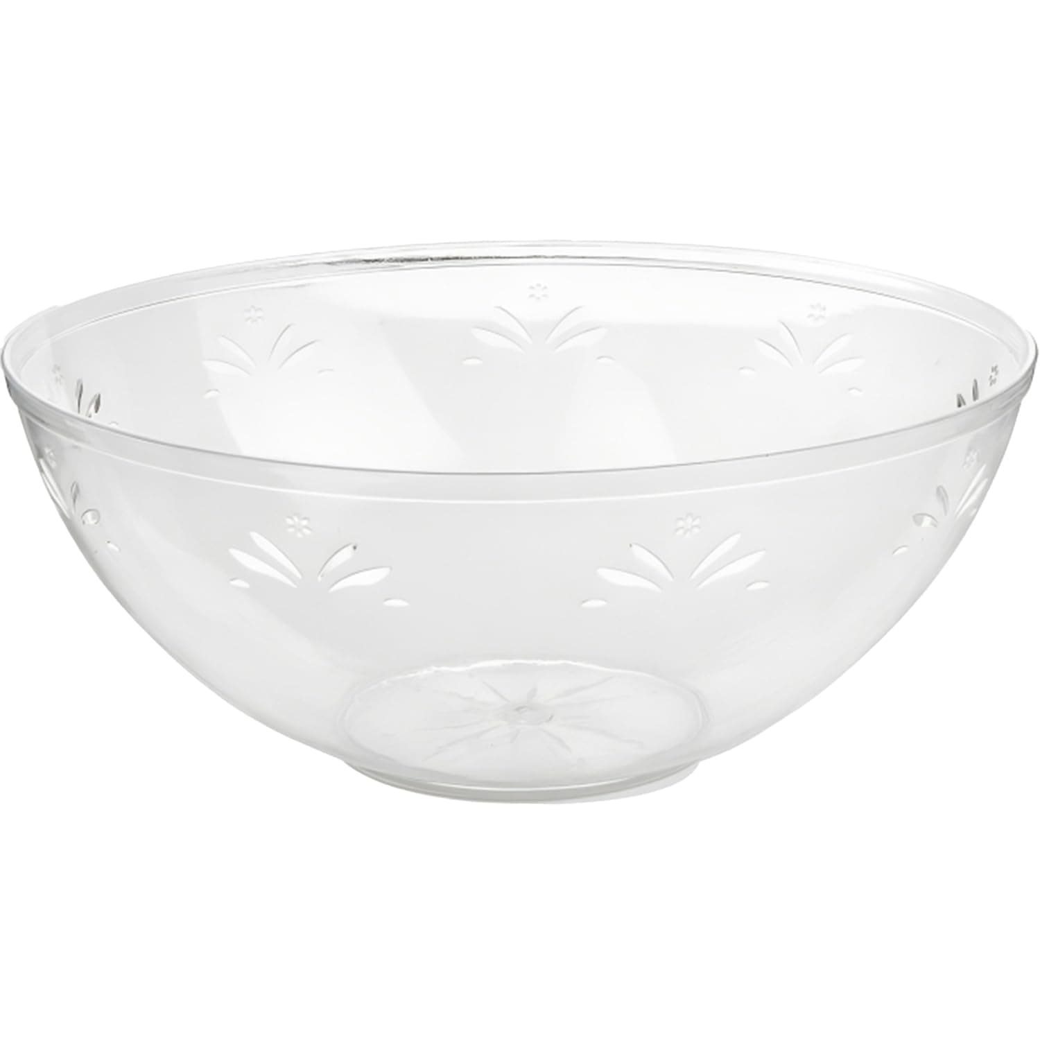 Bluesky Trading Simcha Collection Clear Plastic Medium Round Serving Bowl(106 Oz.)- Pack Of 1 - Elegant Design, Perfect for Meal Prep, Family Gatherings, Parties, Catering Events, Everyday Use, & More