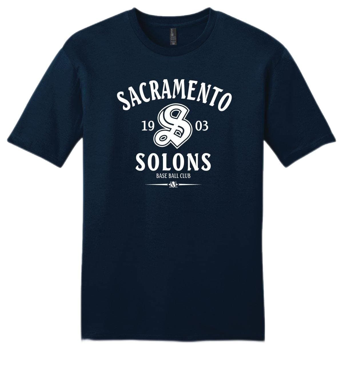Throwbackmax Sacramento Solons 1903 Baseball Tee Shirt (Large, True Navy)
