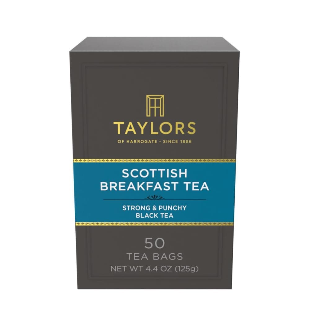 Scottish Breakfast Black Tea Individually Wrapped Bags, 50 Count (Pack of 1), Strong, Malty and Full, Caffeinated, Enjoy Hot or Iced, 50 Teabags
