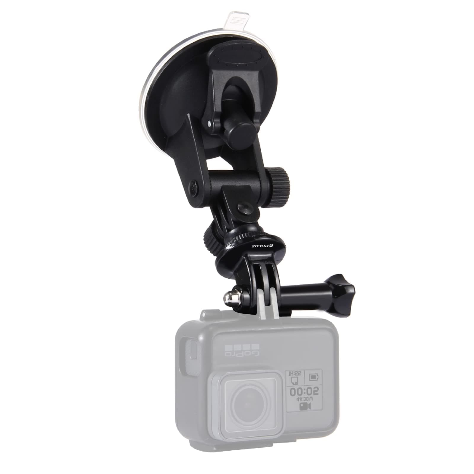 PULUZ Suction Cup Mount for Gopro Car Mount, Adjustable Vehicle Window & Windshield Mount Holder, Compatible with GoPro Hero 12 11 10 9 8 7/Insta360 X3 x2/DJI OSMO Action Camera Mount