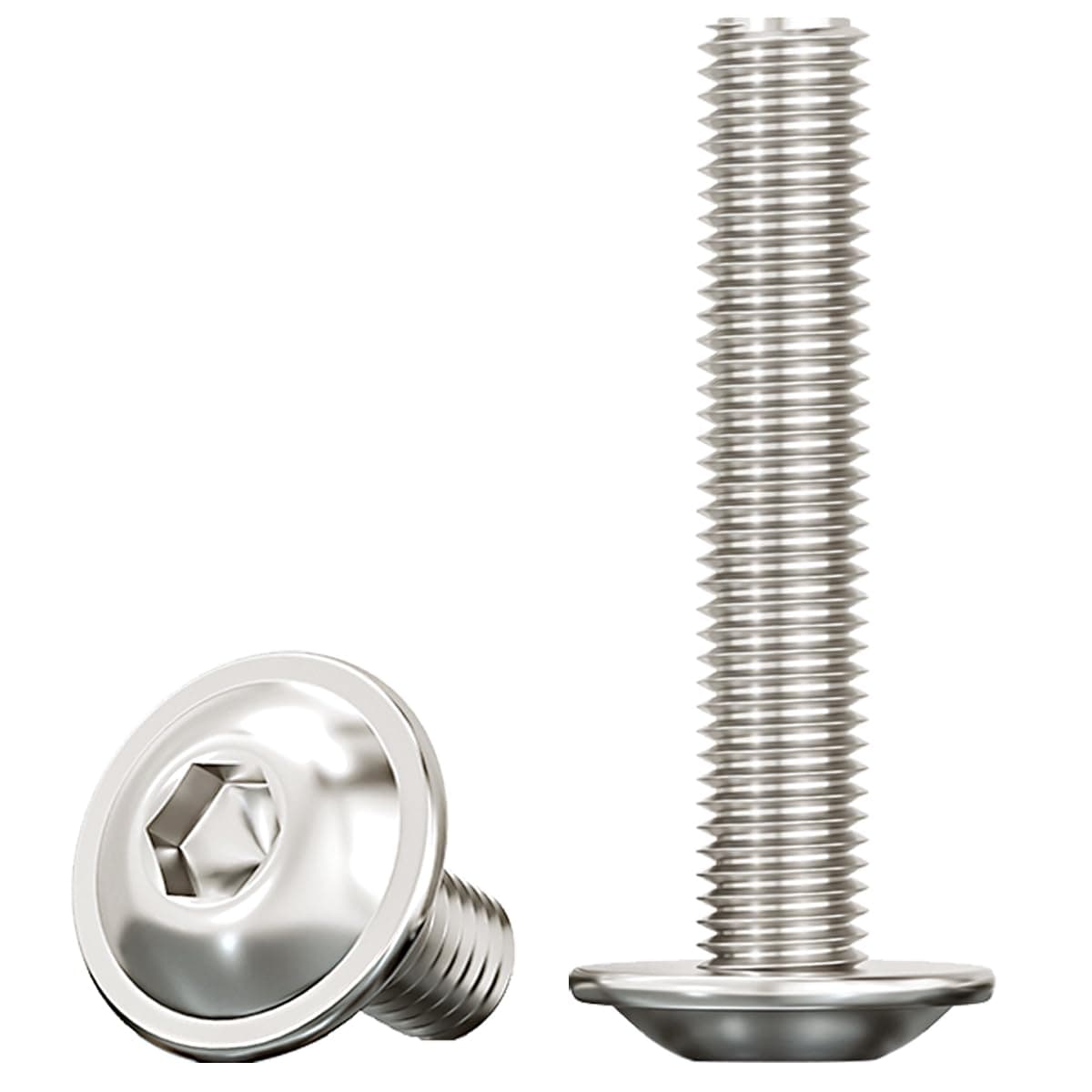Drenky M8 X 40mm Socket Flanged Button Screws - 304 Stainless Steel, Rustproof (Pack of 10)