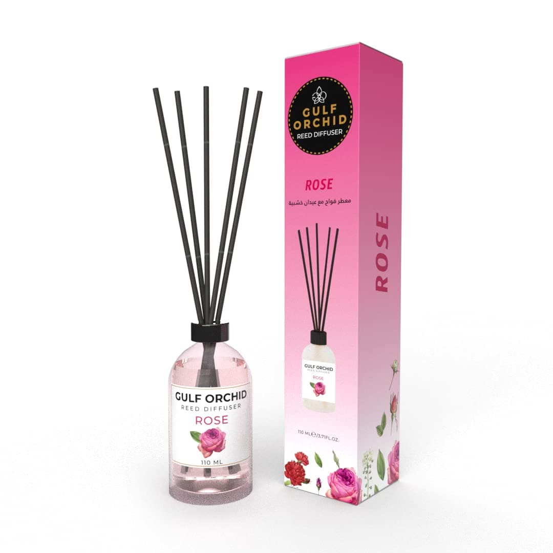 Gulf Orchid New Reed Diffuser - Reed Diffuser Home Fragrance - Perfect for Home & Office - 110 ml (Rose)