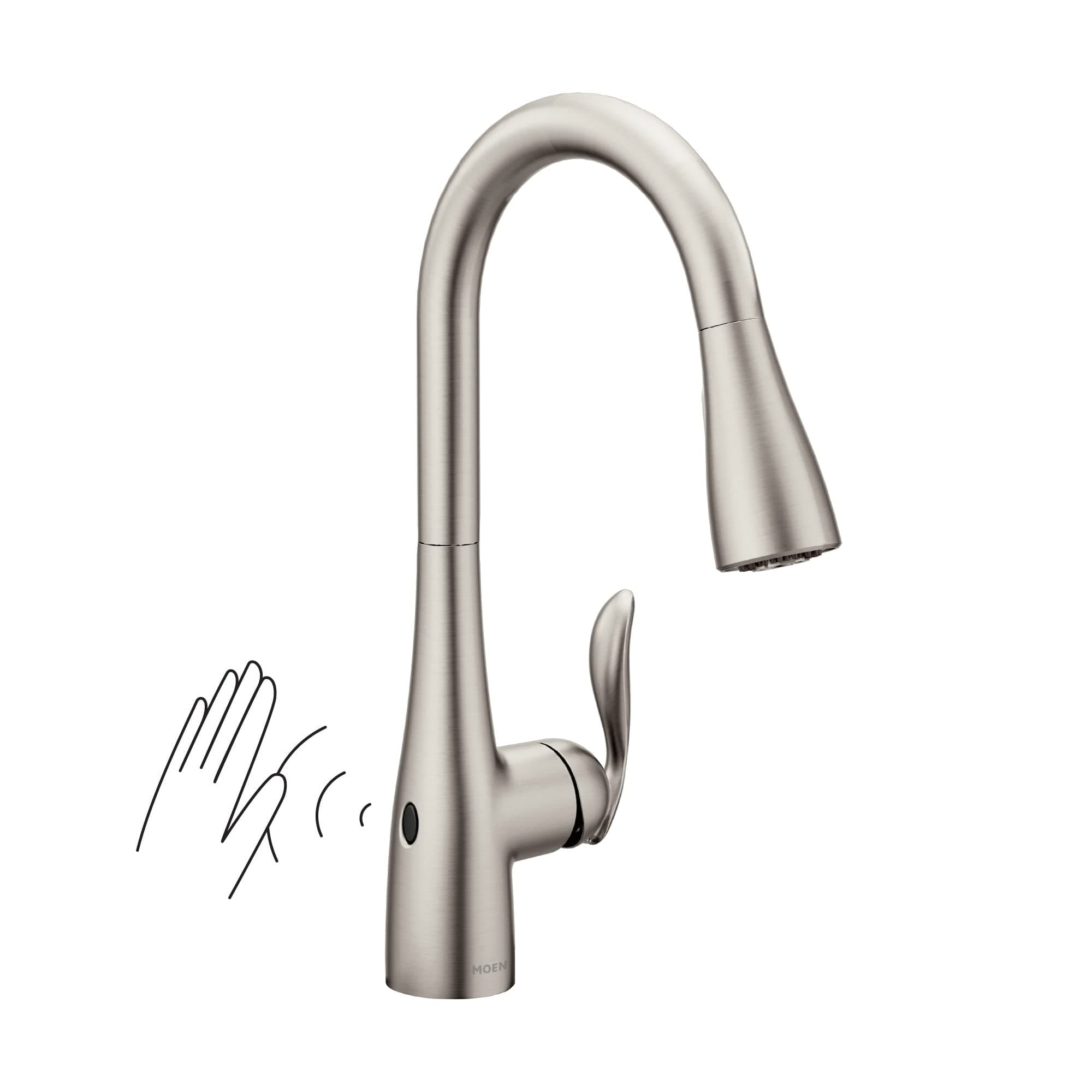 Arbor Motionsense Wave Sensor Touchless One-Handle High Arc Pulldown Kitchen Faucet Featuring Reflex (7594EWSRS), Spot Resist Stainless, 3.63x26.63x14.25