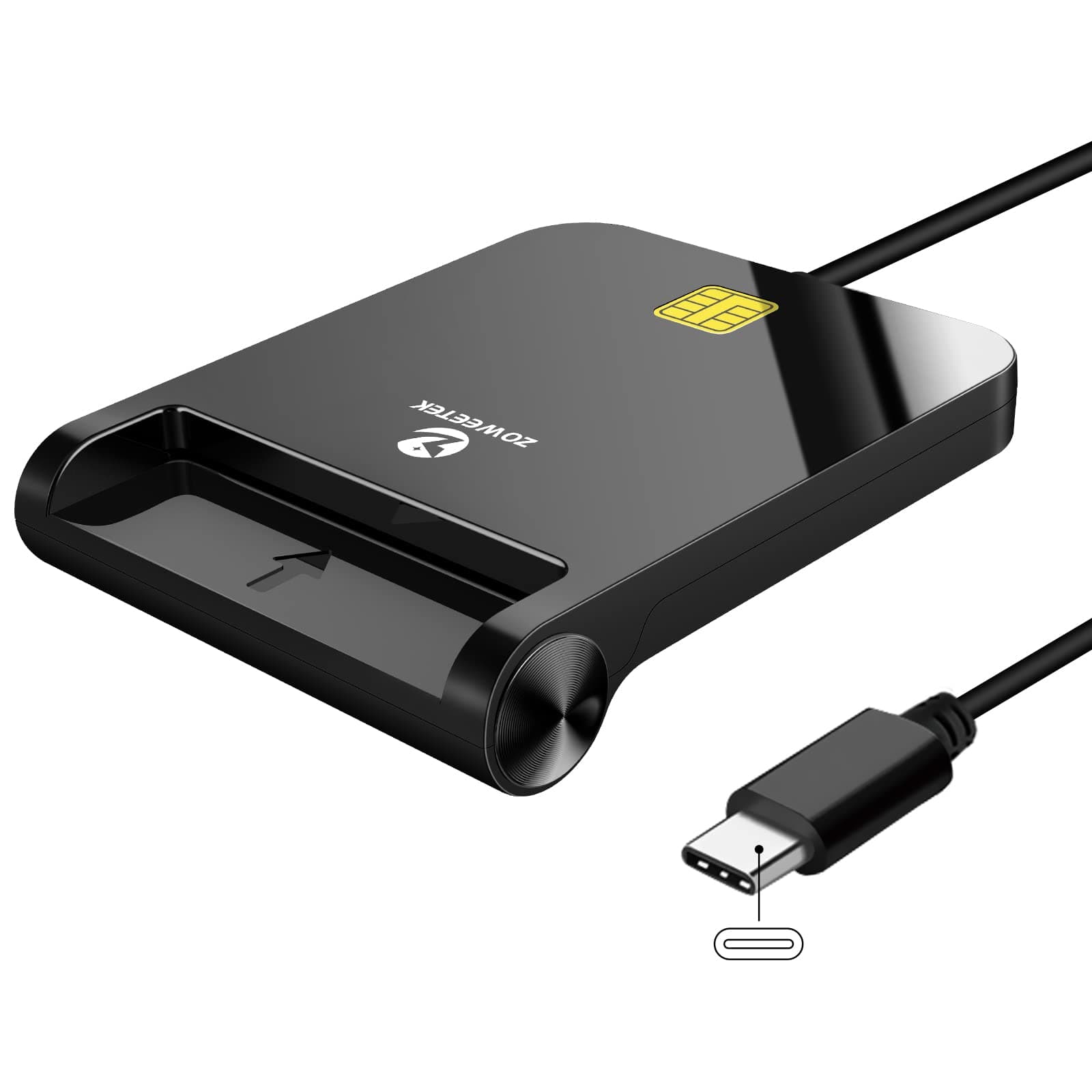 ZOWEETEK CAC Reader USB C, CAC Card Reader Military, DOD Military USB Common Access CAC, Compatible with Windows 10/11, Mac OS 10.15 and Linux (Type C)