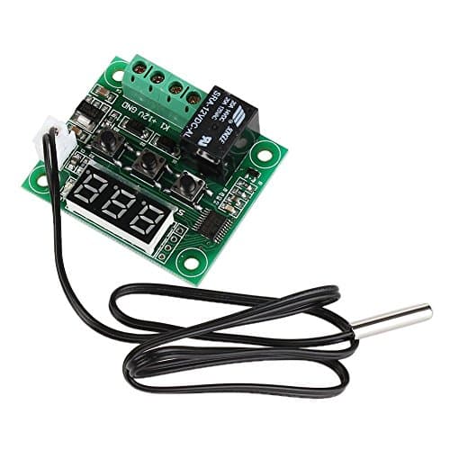 Esumsky DC 12VDigital Cooling/heating Thermostat Temp Control Switch -40-120°C Temperature Controller Sensor Relay Switch 10a Relay with Waterproof Sensor Probe