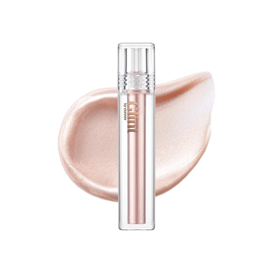 Glint Liquid Gel Highlighter (Dewy Moon, 0.1oz) - Multi-Use Face & Body Gloss for Smooth Glow, Long-Lasting Illuminator Balm for Healthy Radiance. Korean Makeup. Eyes, Cheeks