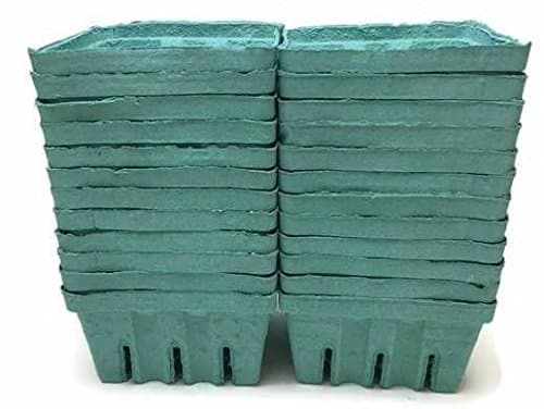 Berry Baskets: Green Natural Vented Pulp Fiber 1 Quart (Pack of 18)