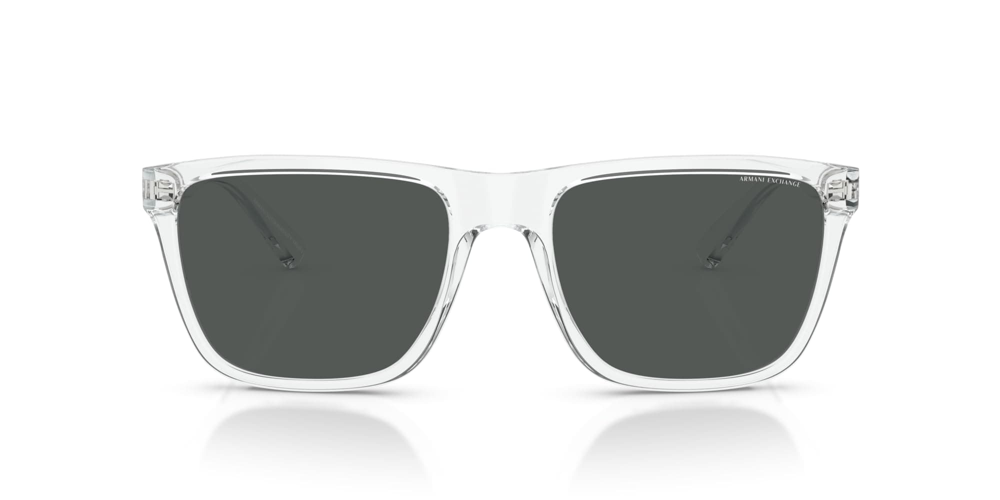 Men's Ax4104s Rectangular Sunglasses, Shiny Crystal/Dark Grey, 57 mm