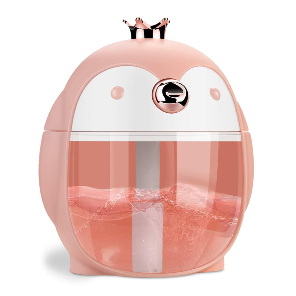 Mini Humidifiers Portable Cute Penguin 300ml Travel Diffuser, Auto Shut-off 7 Color LED Lights, Thanksgivings Gifts for Women Girlfriends Teen Girls Office Kids Bedroom