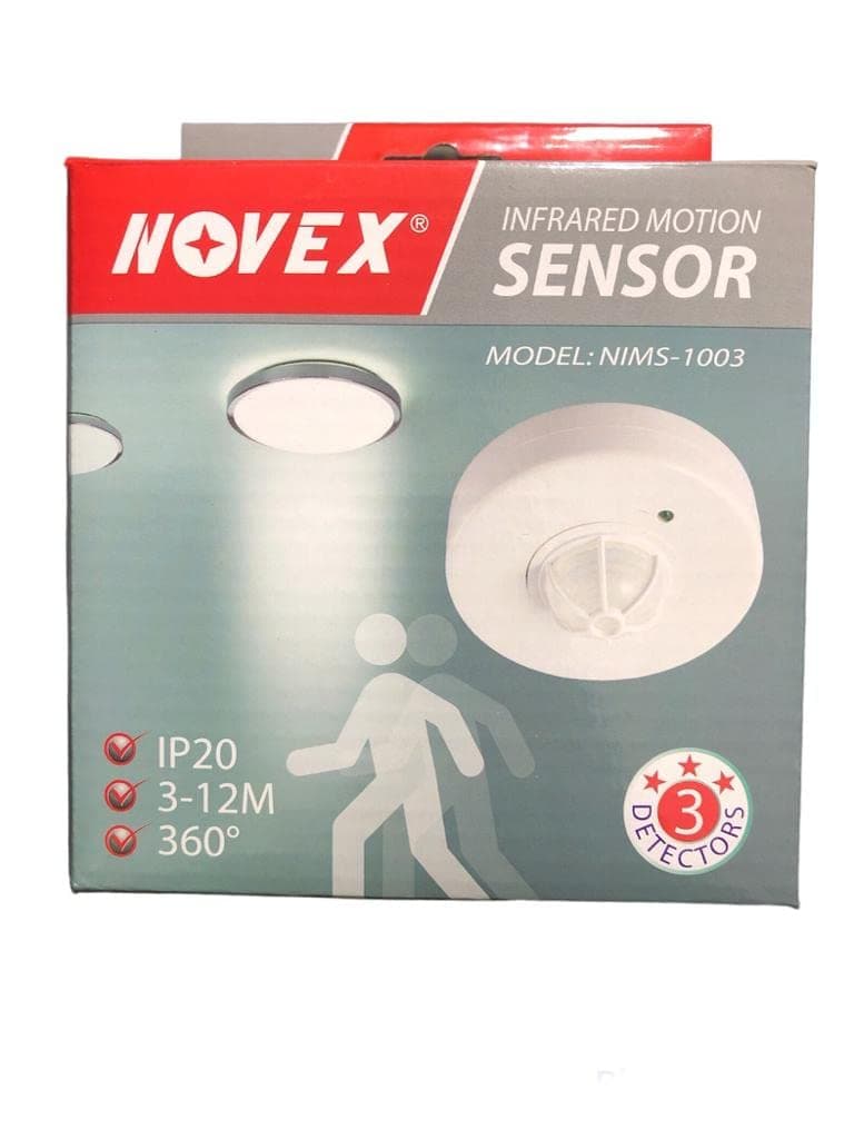 INFRARED MOTION SENSOR 360 Degree Surface Mount PIR Ceiling Occupancy Motion Sensor Detector Power Switch.(NOVEX ORIGINAL)