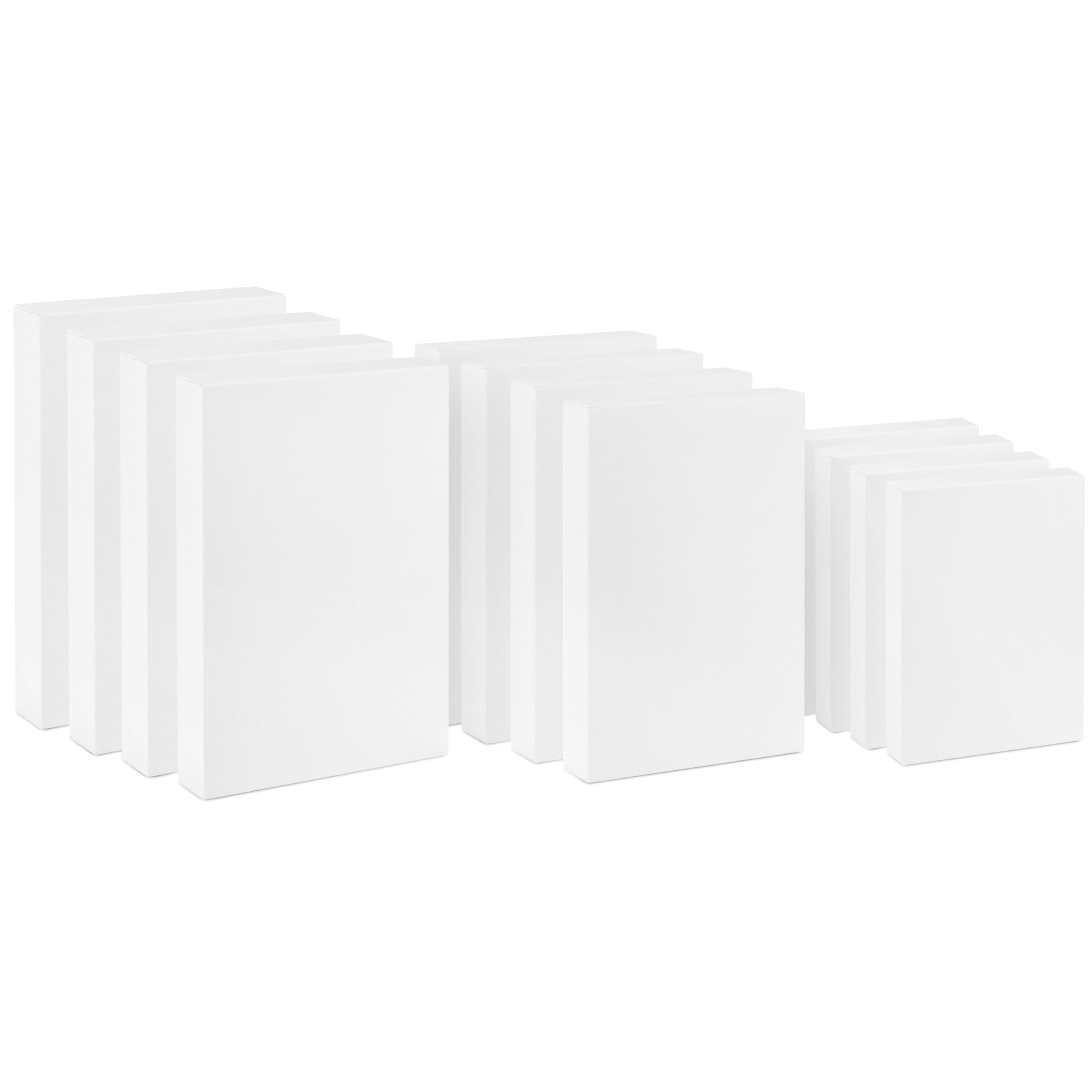 Hallmark White Gift Boxes, Assorted Sizes (12 Boxes with Lids: 4 Small 11", 4 Medium 14", 4 Large 16") for Valentine's Day, Birthdays, Mother's Day, Baby Showers and More