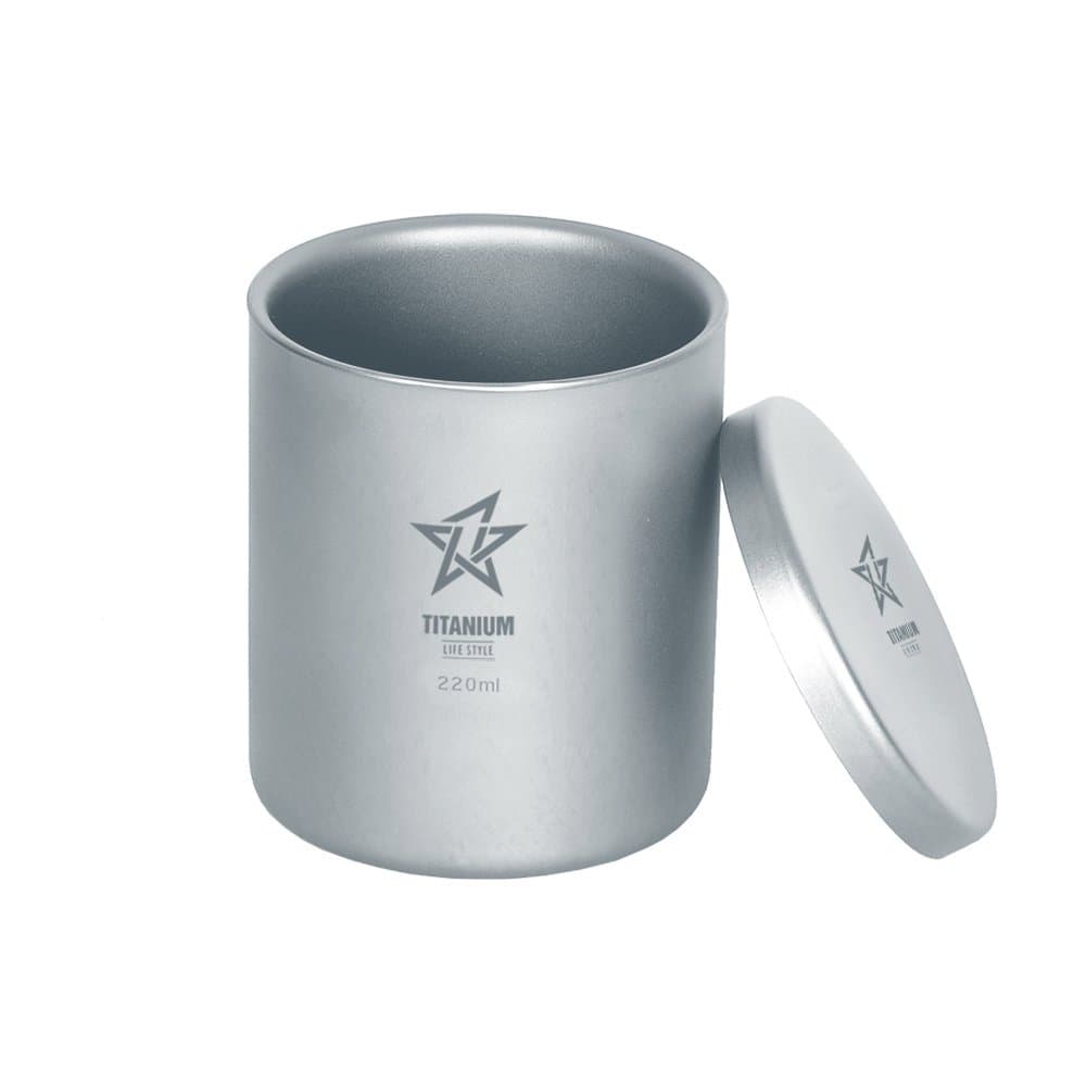 NikaGrace Personalized Laser Engraving on This Double Wall Titanium Mug 220 Ml with Titanium Lid DWM220