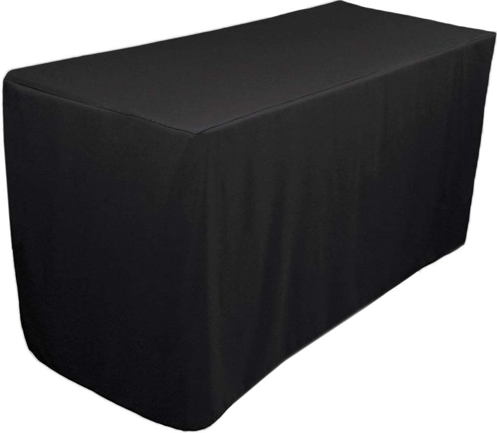 Utopia Kitchen Fitted Tablecloth 1 Pack Black [6 Feet, 72x30 Inches] Rectangle Table Cloth - Washable and Wrinkle Resistant Cover for Party, Dinner, Wedding and Trade Shows