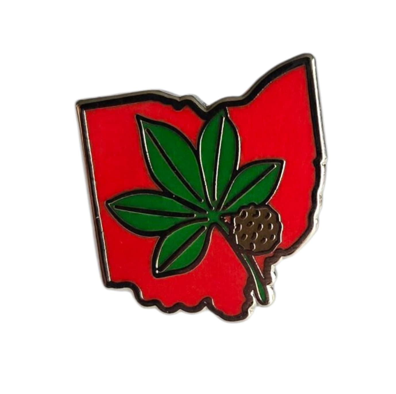 Ohio State Buckeyes Leaf Tie Tack Hat Lapel Pin