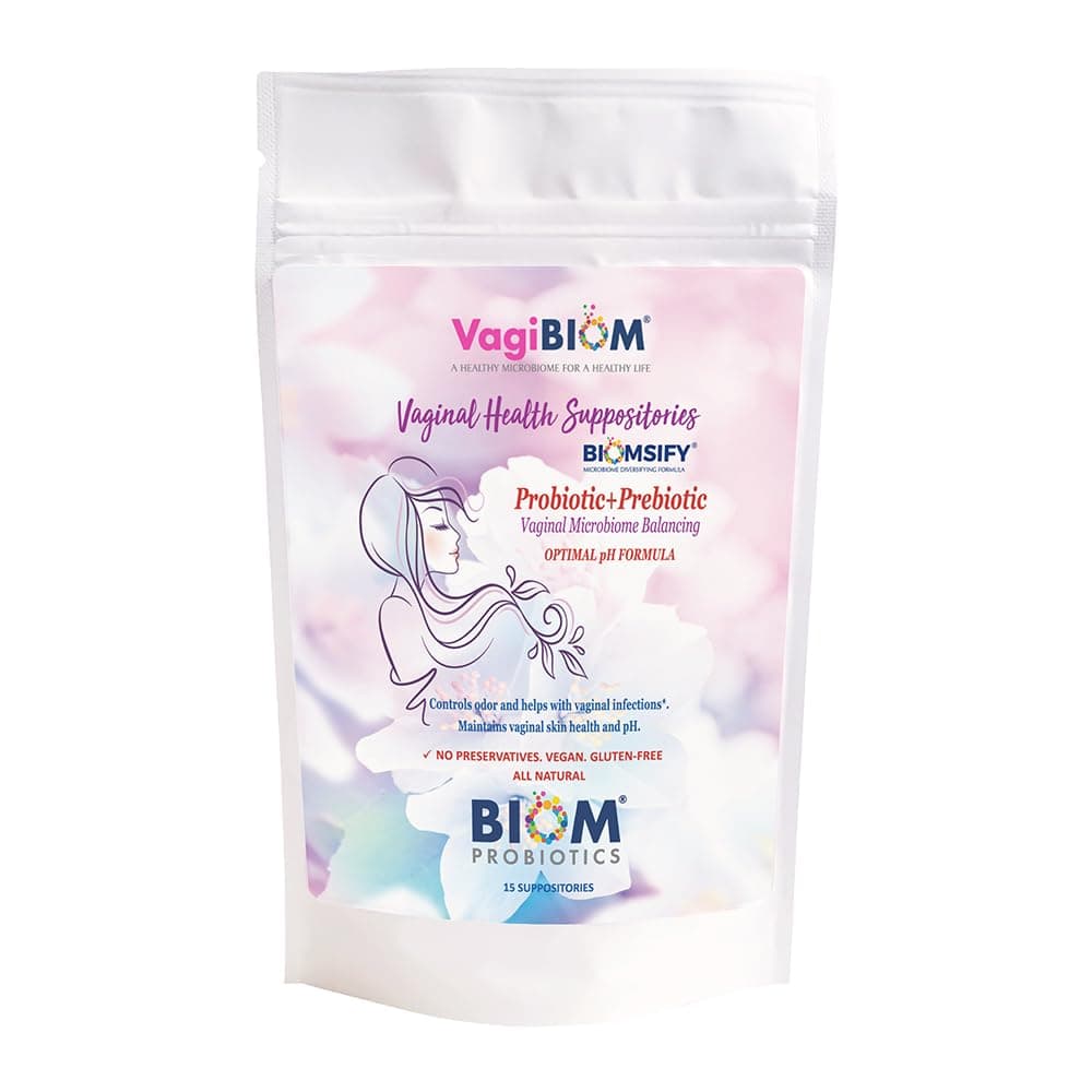 Biom l Probiotic Suppository: Natural l pH and Odor Control Regimen; Balance and Nourishes l Microbiome; No Parabens, No preservatives (15 count)
