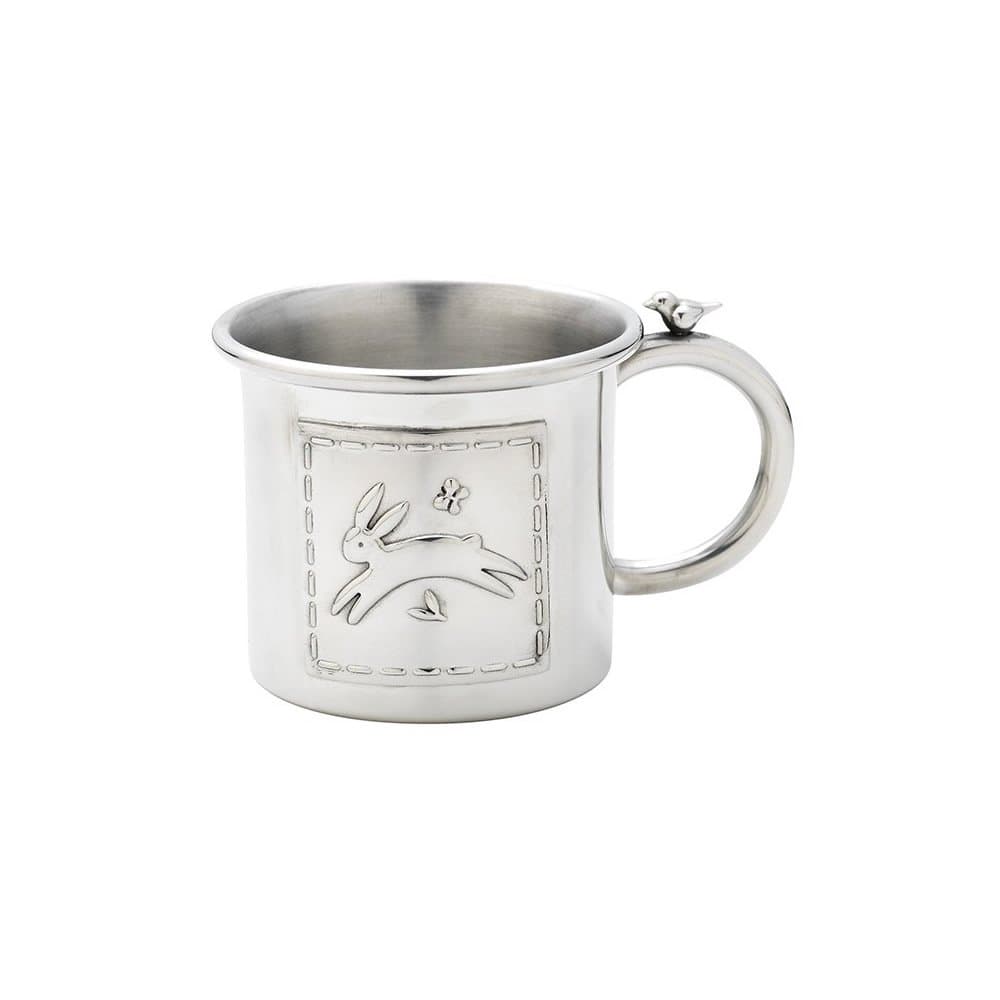 Quilted Rabbit Pewter Baby Cup
