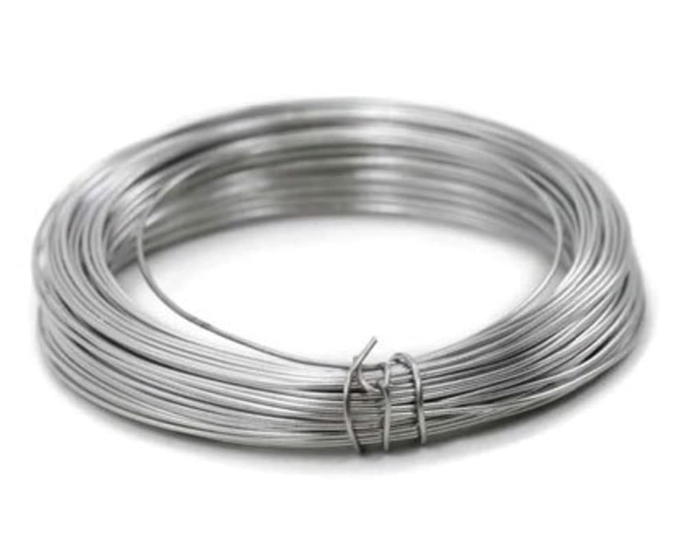 33ft Silver Aluminium Wire for craft 14 gauge / 2.0mm for model making and stop animation