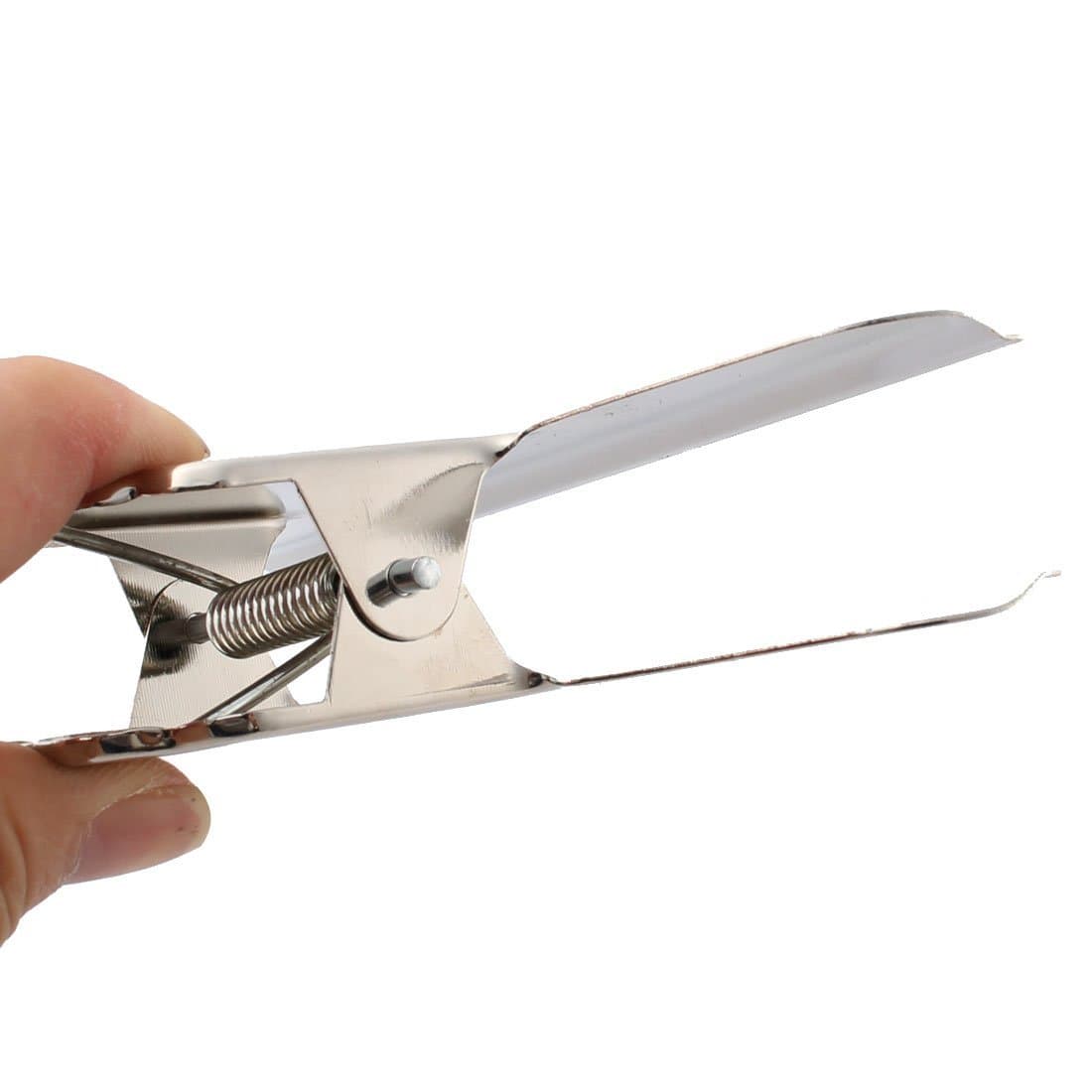 Ubersweet® Office School Spring Loaded Stationery Document File Ticket Binder Clips 145x42mm 3 Pcs Silver Tone