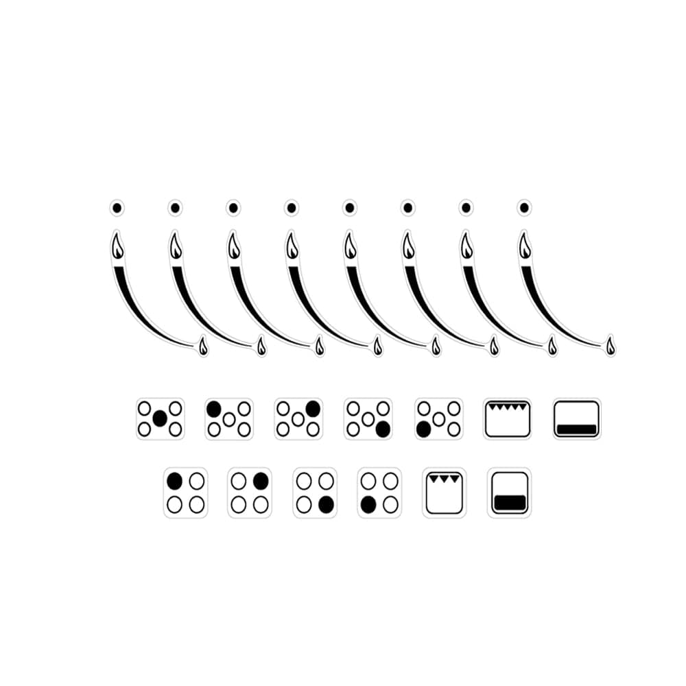 2 Sets Flame Indicators Ring Stove Sticker Decal Label for Burner cooktop hob Cooker top Markings Oven Replacement Adhesive knob Symbols (Black Print for Silver, White or Light Coloured Stove)