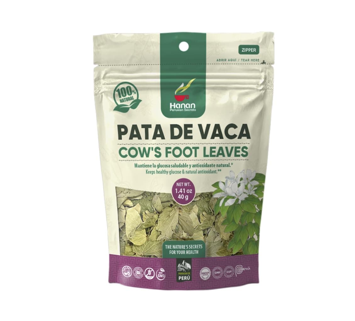 - Hanan Peruvian Secrets Cow's foot Loose (Pata de Vaca) Leaf Tea | 100% All-Natural Bauhinia forficata Leaves from Peru | 1.41oz (40g)
