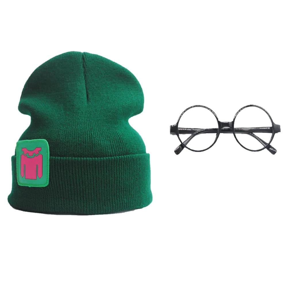 P1PSZKilljoy Hat Game Kill Joy Beanie Cosplay Cap Killjoy Costume Green Knitted Hat Halloween