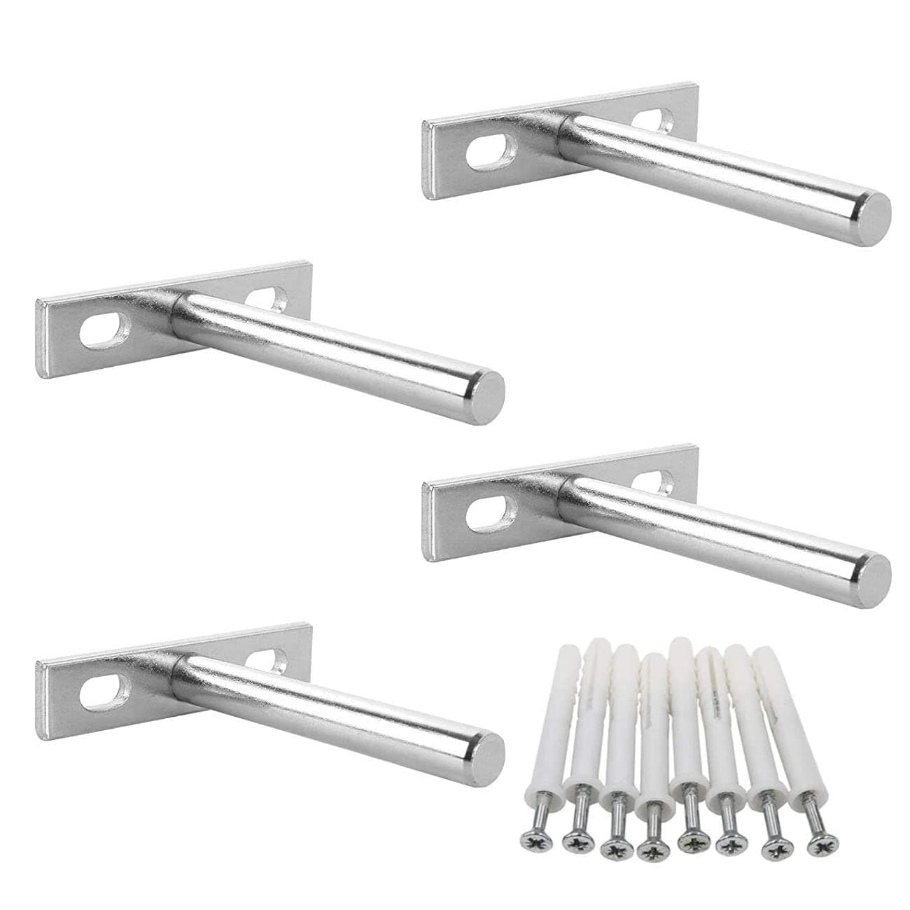 4pcs Floating Shelf Brackets 4 Inch Length Blind Shelf Supports Metal Hidden Concealed Invisible Shelf Support for Wall Shelving Bracket