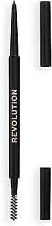 Revolution, Precise Brow Pencil, Double Ended, Ultra-Fine Pencil Tool, Includes Spoolie Brush, Medium Brown