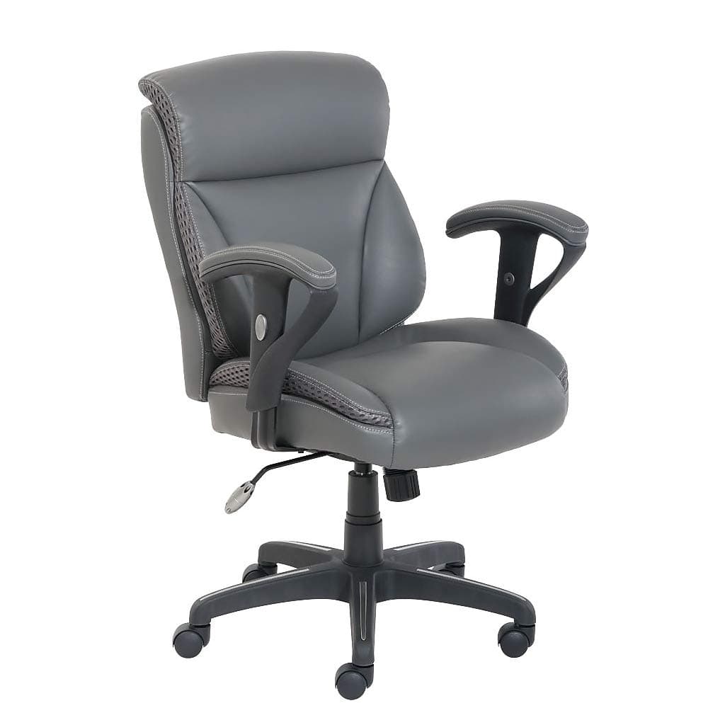 Dormeo C200 Leather Task Chair, Slate Gray