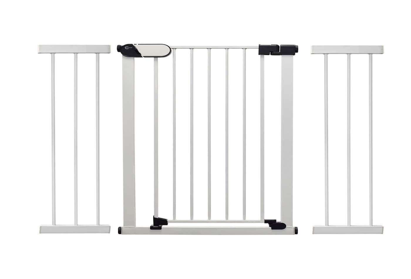 CallowesseKemble Child and Pet Gate 76cm High, Suitable for Openings of 73-122cm. Pressure Fitted No Screws For Doorways, Stairs and Hallways.2x21cm Extensions Includede. White