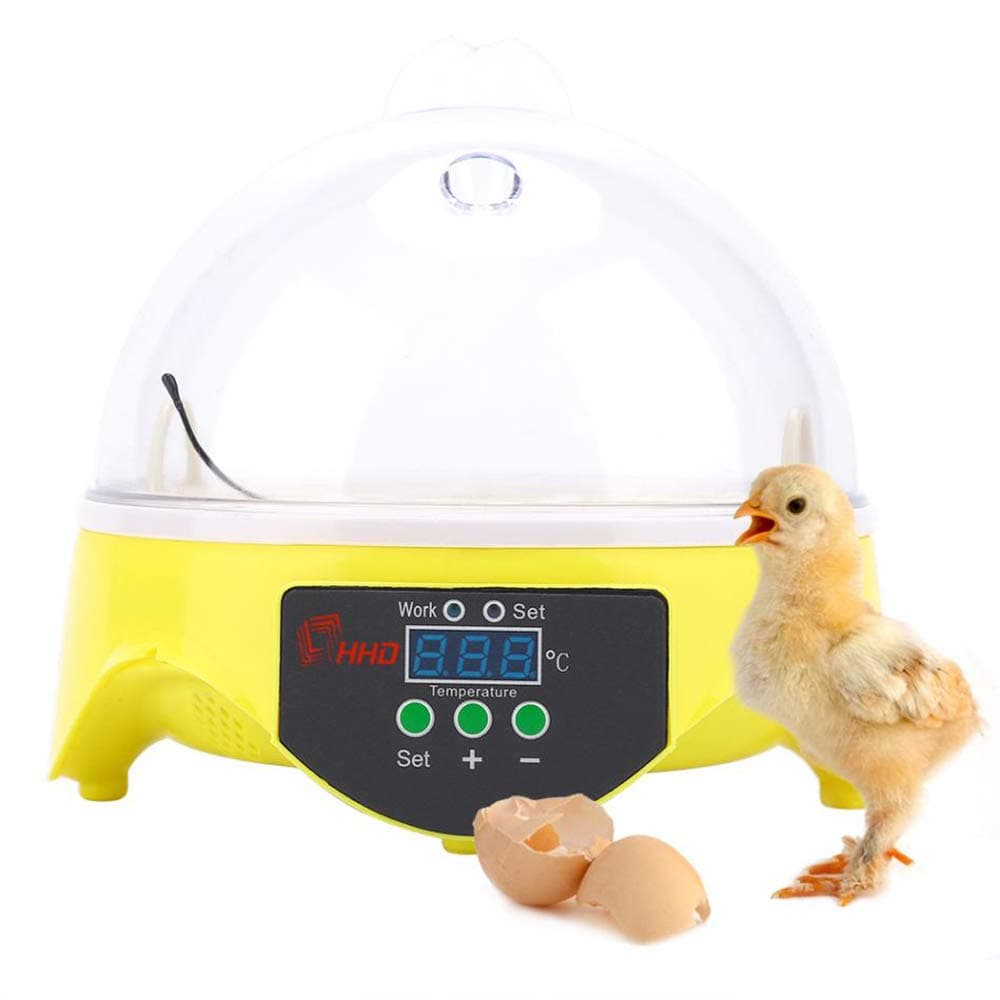 Egg Incubator, Mini 7 Eggs Incubator Digital LED Turning Chicken Goose Duck Hatcher Egg Incubator Hatcher Machine