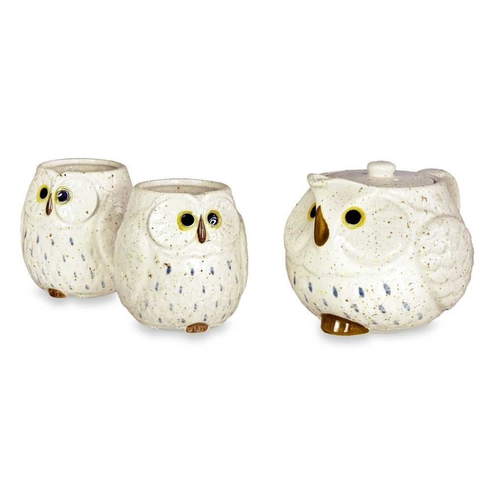 Owl Ceramic Tea Set (Snow)