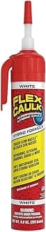 Caulk, Waterproof & Weatherproof Hybrid Polymer Sealant, Strong, Paintable, Indoor, Outdoor, Bath, Shower, Sink, Window, Baseboards, Door, RV, Roof, Wood, Auto & Marine, White, 9 oz, 1-Pack