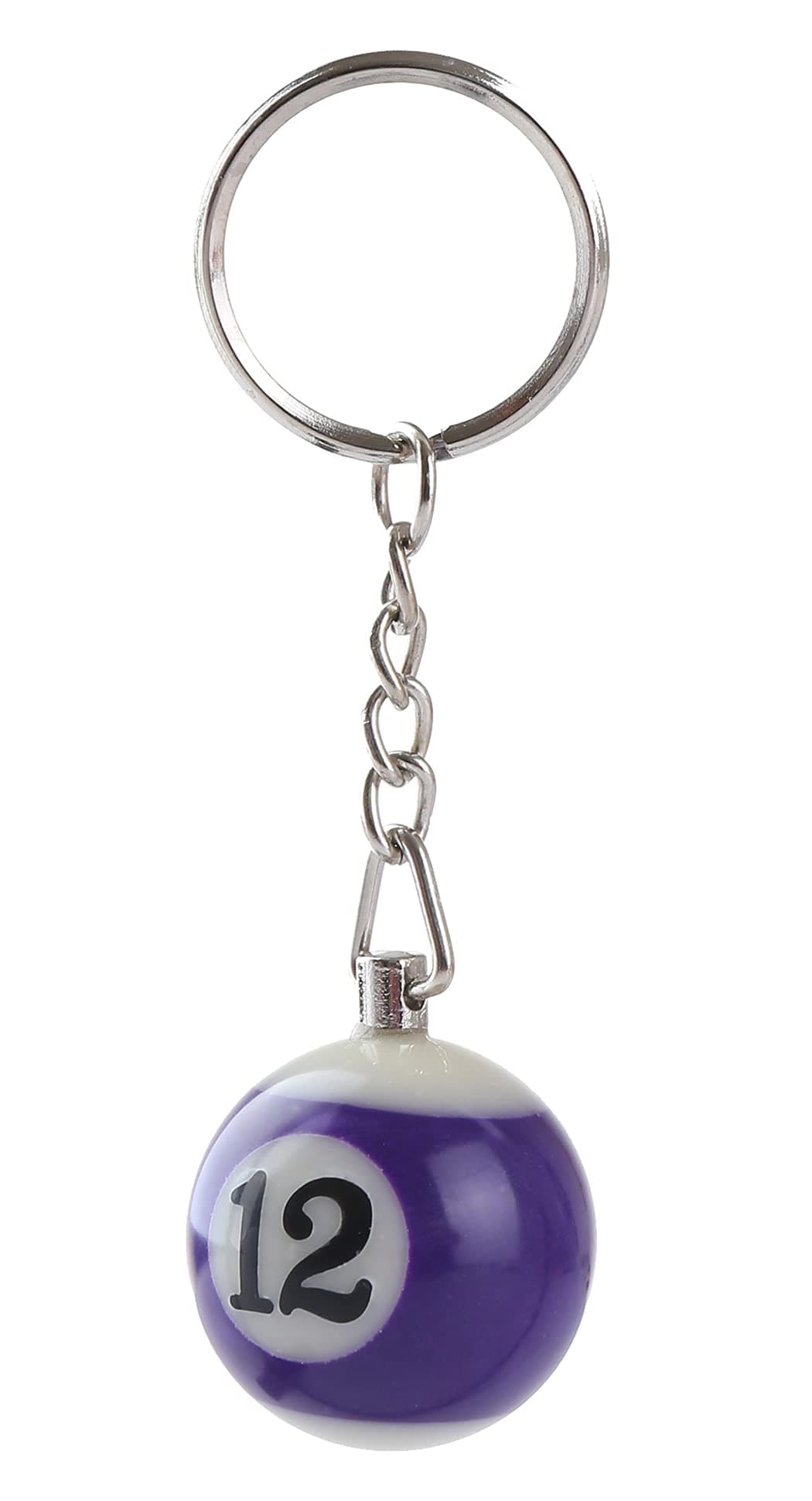 KomoneePool Ball Keyring Colourful Numbered Key Ring Chain Tag Pub Billiard Spots and Stripes Keychain
