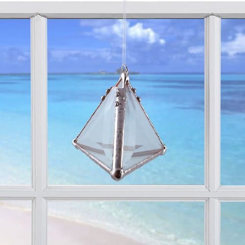(Pyramid Rainbow Maker Glass Crystal Suncatcher