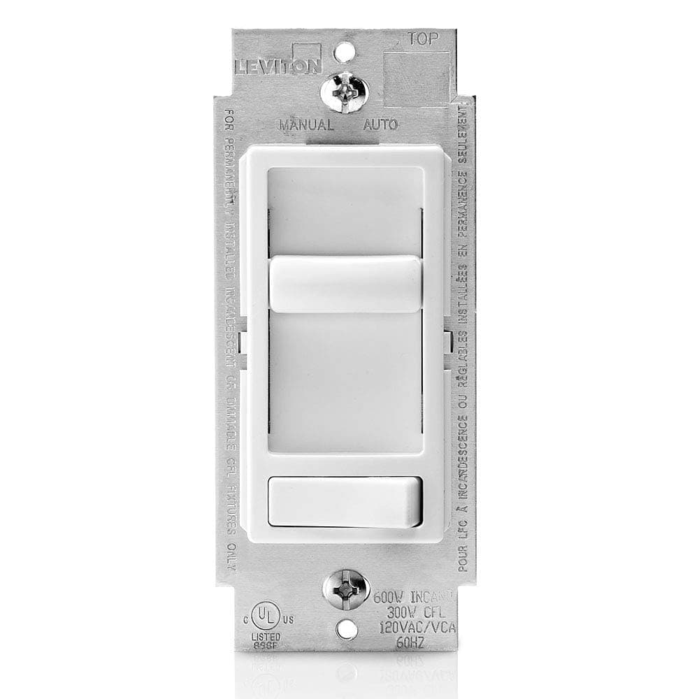Leviton SureSlide Dimmer Switch for Dimmable LED, Halogen and Incandescent Bulbs, 6674-P0W, White