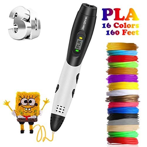 3D Pen with LCD Screen, DigiHero 3D Printing Pen with 1.75mm PLA Filament Pack of 12 Different Colors, Each Color 10 Feet, 3D Print Pen is Perfect Gift for Kids, Adults