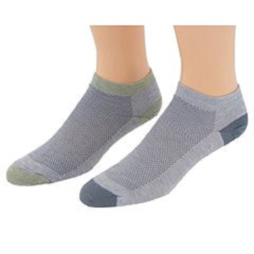 WrightSock Coolmesh Lo Socks - lt. grey/meadow, small