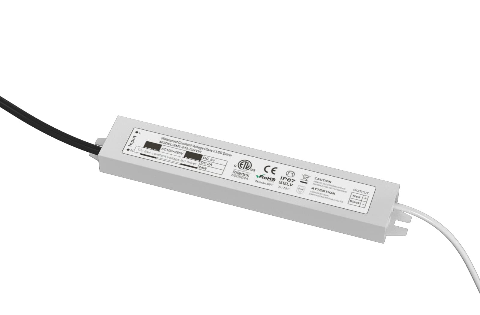 24-Watt LED Power Source, Low Voltage 24w Transformer to Power 3 or More Lumanumbers LED Lighted House Numbers