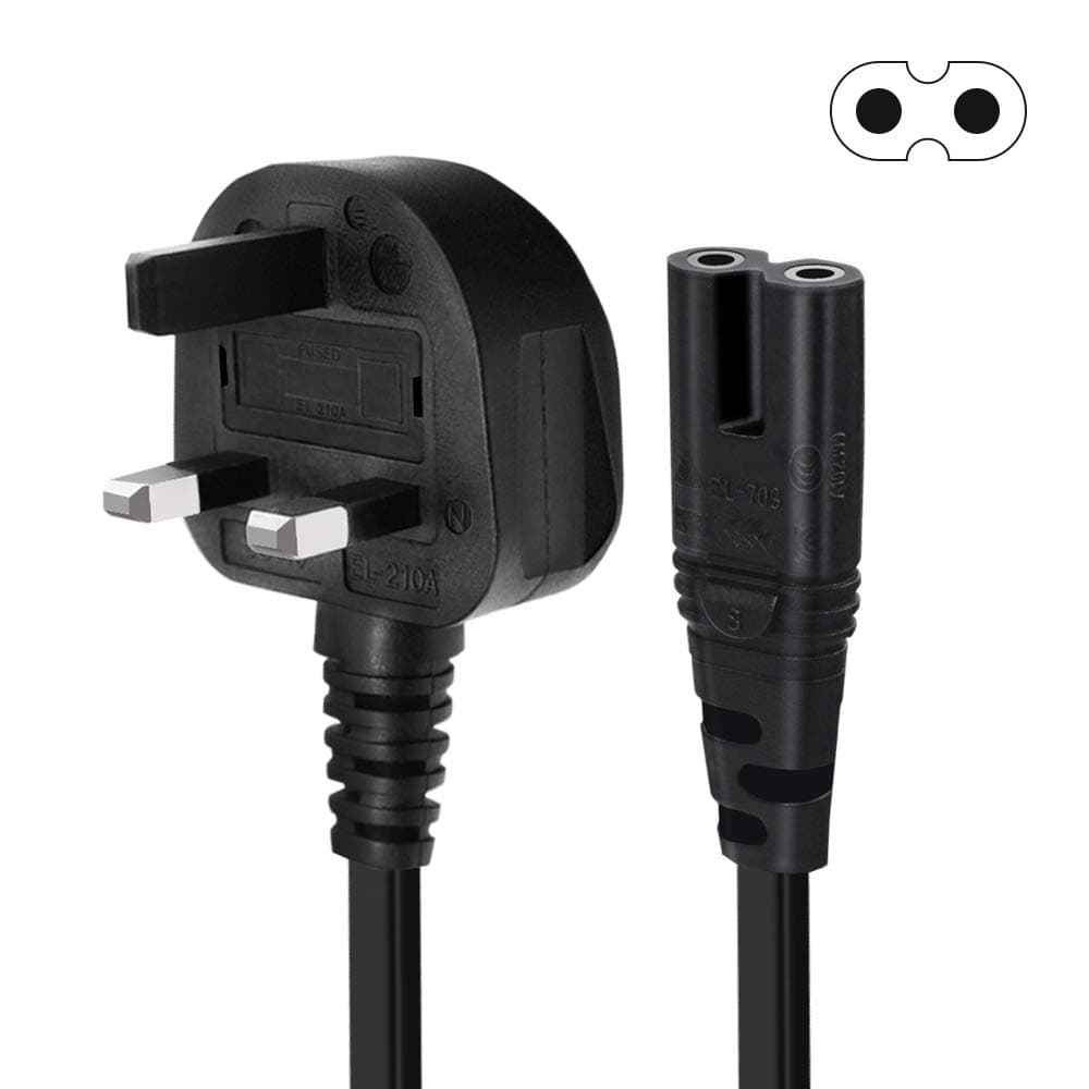 Printer Power Cable for HP Envy/OfficeJet, Canon Pixma/Maxify, E pson, Brother, Dymo Label Writer Printer, 2 Prong Figure 8 Power Cord for Sony PlayStation 2/3/4, Xbox One X, Xbox 1s (3M/10FT)