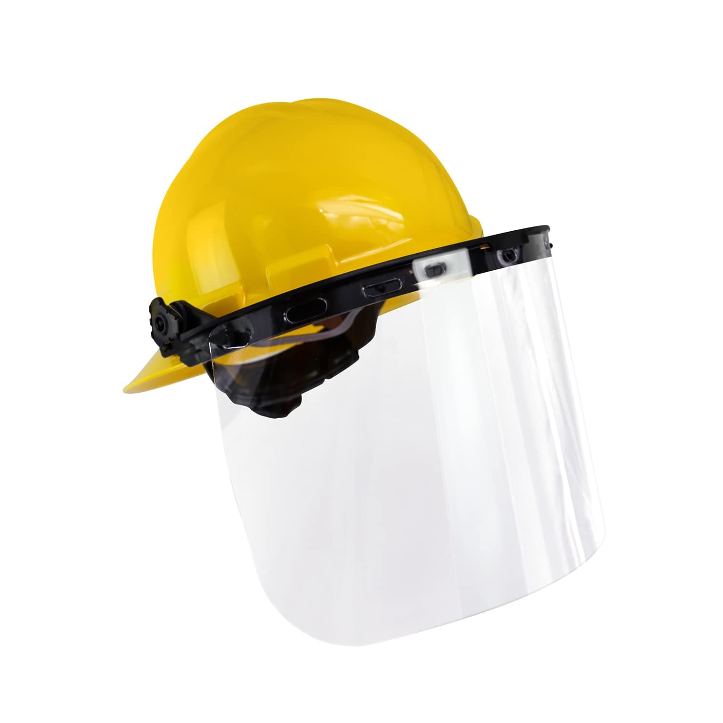 Malta Dynamics Made in US Full Brim Hard Hat with Adjustable Visor & Face Shield, OSHA/ANSI Compliant