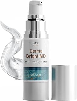 Sun Coast Sciences Derma Bright MD - Dark Spot Diminisher with Vitamin C & Hyaluronic Acid - Brightening Face Serum for Uneven Skin Tone and Age Spots - 1 Fl Oz (Pack of 1)