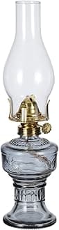 Chamber Oil Lamp 13" Classic Glass Kerosene Lamp Home Decor Lighting Vintage Oil Lamps for Indoor Use Rustic Oil Lantern for Tabletop Decor and Emergency Lighting