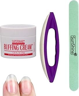 Joligel Manicure Polishing Kit, Buffing Cream + Leather Buffer + Polisher, Nail Care Tools Set for Professional Manicure Pedicure Salon