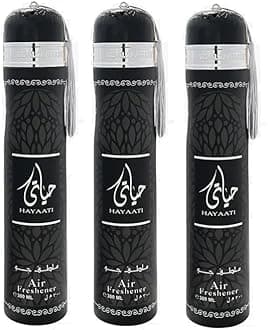 Arabian Air Freshener Bundle (3 x 300ml) Dubai, Luxury Scent, Long Lasting Fragrance (3 x Hayaati (Men's))