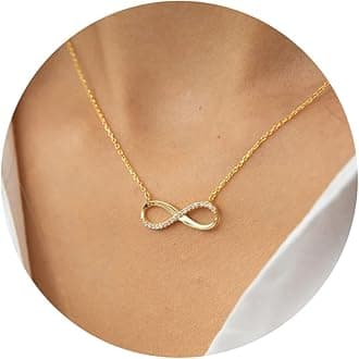 Gold Necklace for Women-14k Gold Plated Infinity Necklace Star Of David Necklace Evil Eye Cross Pendants Heart Dainty Gold Necklace For Women