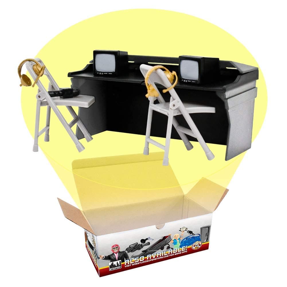 Black Commentator Table Playset for WWE Wrestling Action Figures