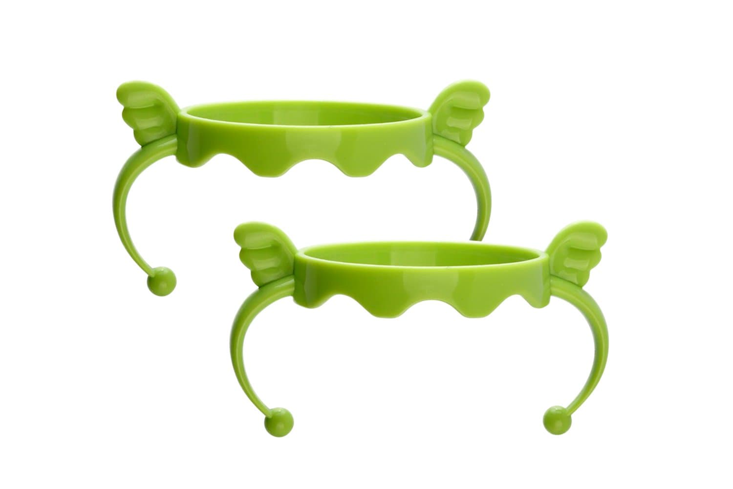 AnPei Little Angels Edition 2 Pack Feeding Bottle Handle Grip for Comotomo, Green, No Strap