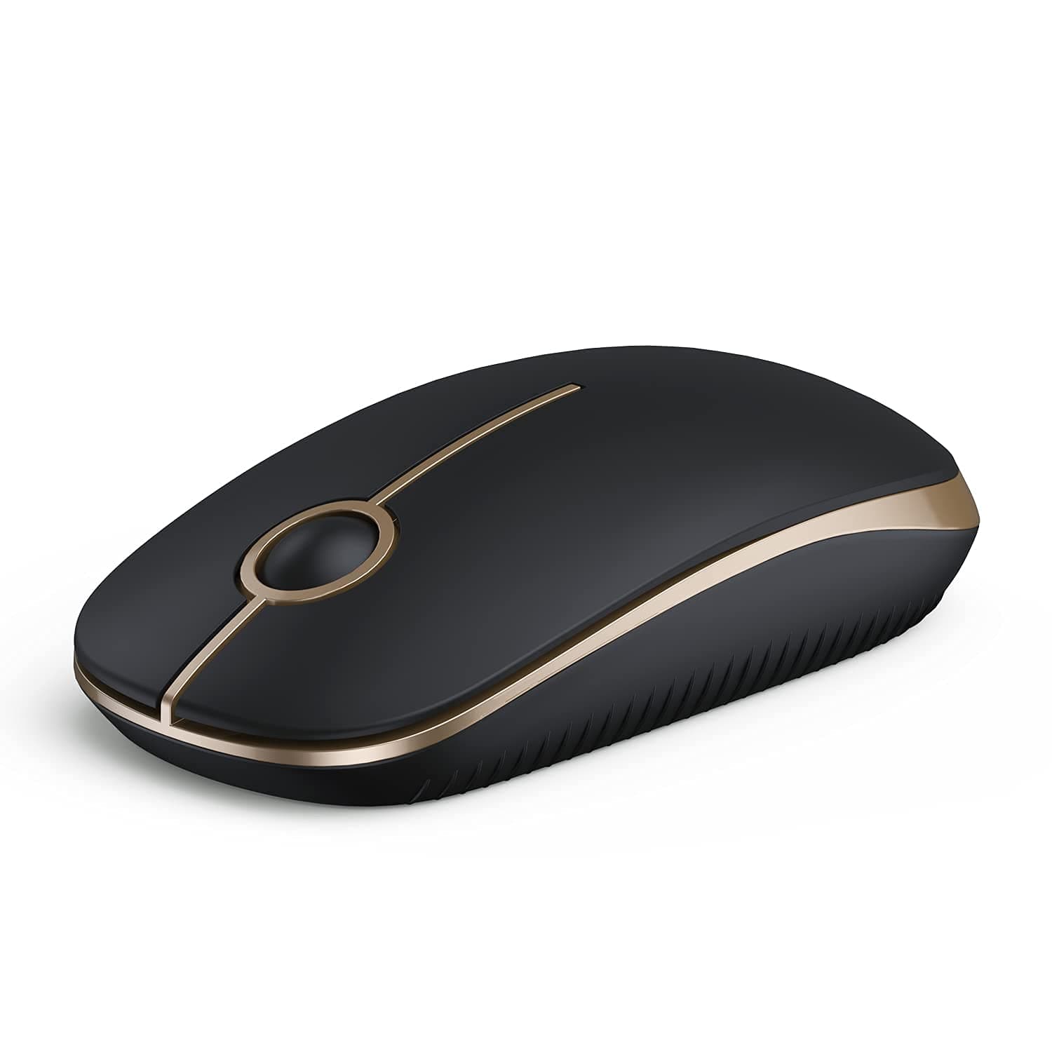 Wireless Mouse, 2.4G Slim Portable Computer Mouse with Nano Receiver Quiet Silent Optical Laptop Mouse for Notebook, PC, Laptop, Computer-Black and Gold