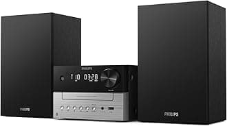 Philips TAM3205M2 Micro Music HiFi System, Bluetooth Enabled, CD Player, USB, Auracast FM Radio, 85% PCR Material