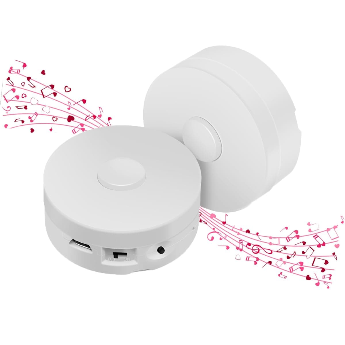 XLW 195 Seconds Message Voice Recorder, Voice Recording Button Record Custom Messages for Crafts, Stuffed Bear, Baby Doll,Pillow and Xmas Halloween New Year Birthday Presents White-2P